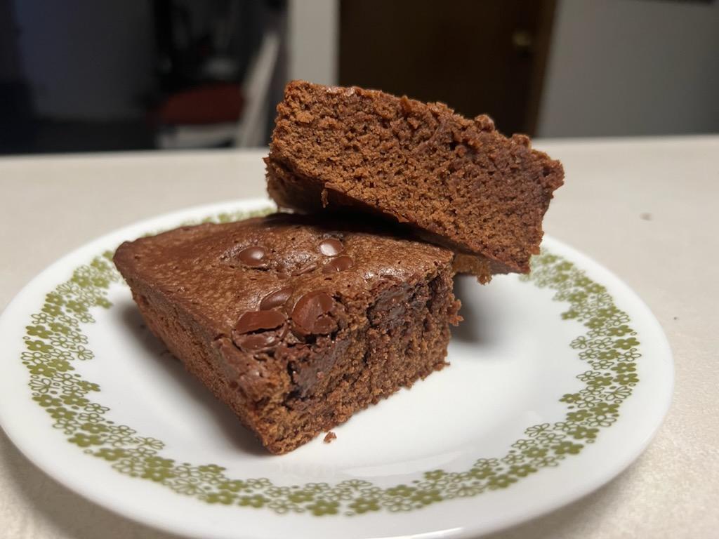 These are some brownies from the Fischer family's recipe. They're moist, quick and delicious, perfect for college students in a rush and craving a homemade treat.