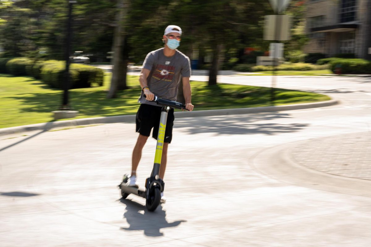 LINK scooters were removed from Manhattan and K-State after Superpedestrian ceased operations. K-State hopes to replace the e-scooters with another method of transportation. (Archive Photo by Dylan Connell)