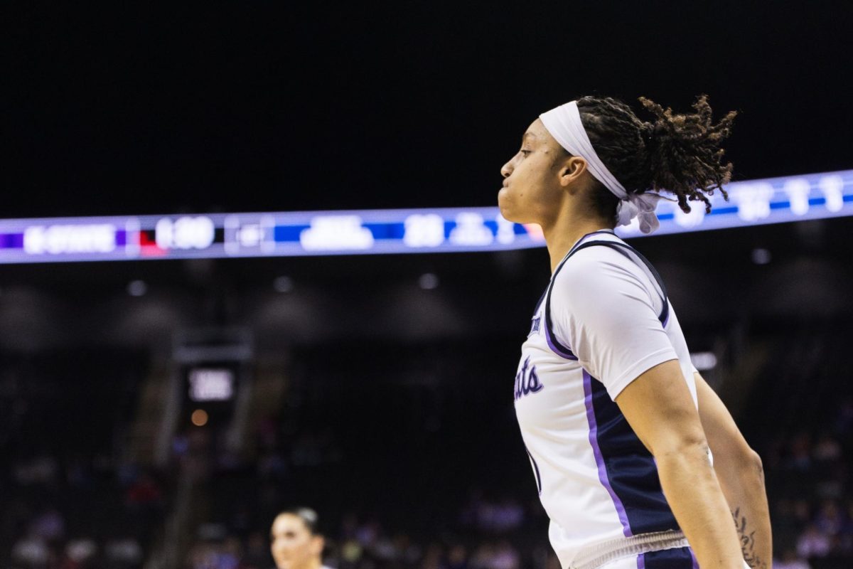 Guard Zyanna Walker in the Wildcats' first game of the Big 12 tournament against West Virginia. Walker helped rally K-State in the fourth quarter to a win, and she will be a key player to look for in the tournament semifinals.