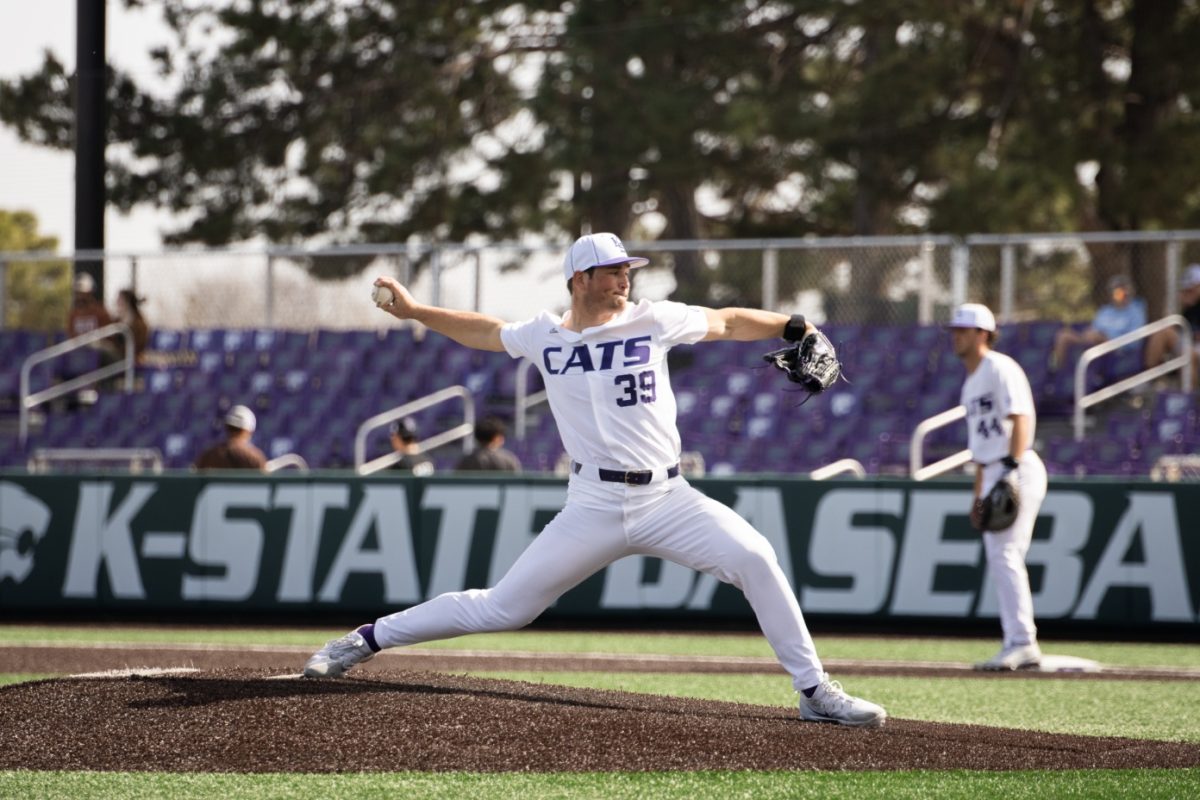 Pitcher Josh Wintroub opens up right before he pitches the ball to home plate. Wintroub started for the Wildcats in Game 3 against UMass Lowell, striking out seven over 6 1/3 innings.