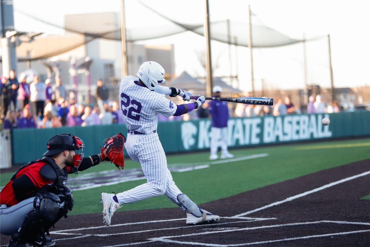 Infielder Kaelen Culpepper swings at a Cincinnati pitch. The Wildcats fell 11-7 in Game 2 against the Bearcats.