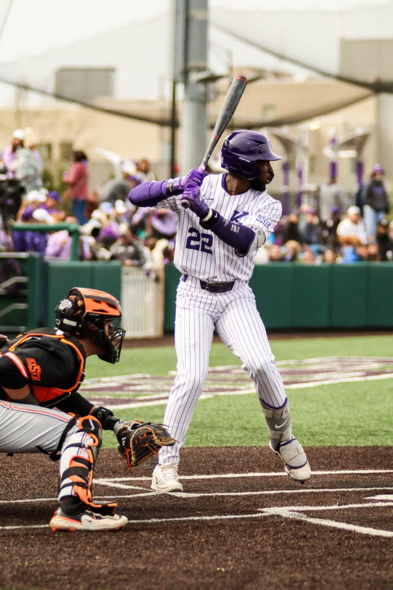 Junior Kaelen Culpepper stands at bat against OSU. K-State won the game 7-2 Saturday, April 20. 