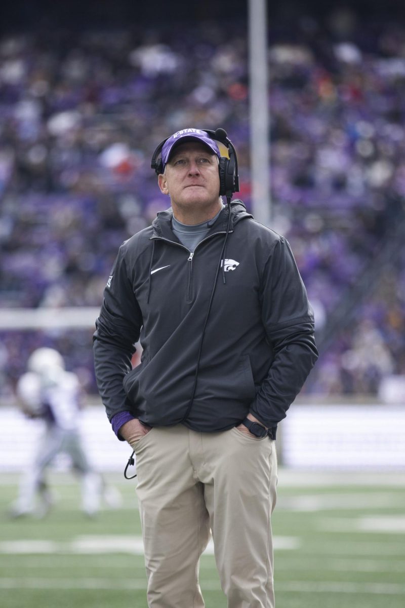 Head coach Chris Klieman in the game against the University of Houston. K-State won 41-0 on Oct. 28, 2023 in Bill Snyder Family Stadium. 