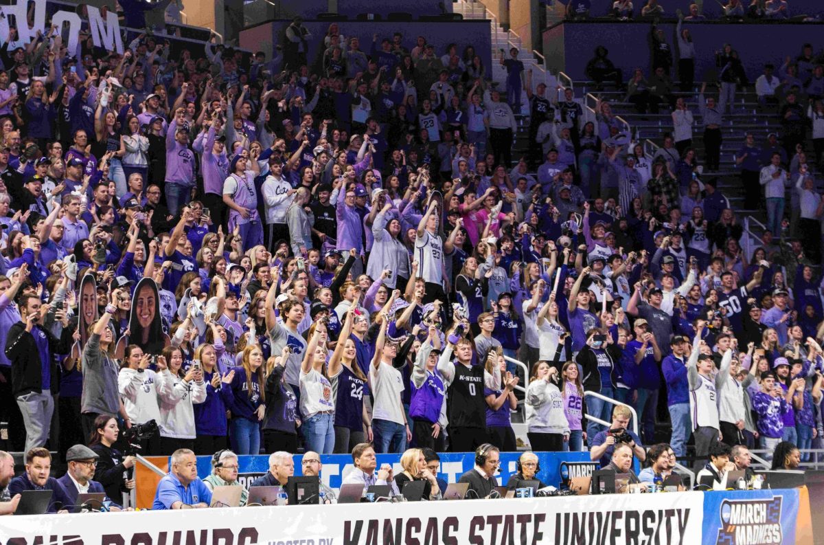 K-State students pack Bramlage Coliseum March 24, 2024, with a sold-out crowd. The Wildcats hosted the first weekend of the 2023-24 NCAA Tournament. (Archive Photo by Avery Johnson | COLLEGIAN MEDIA GROUP)