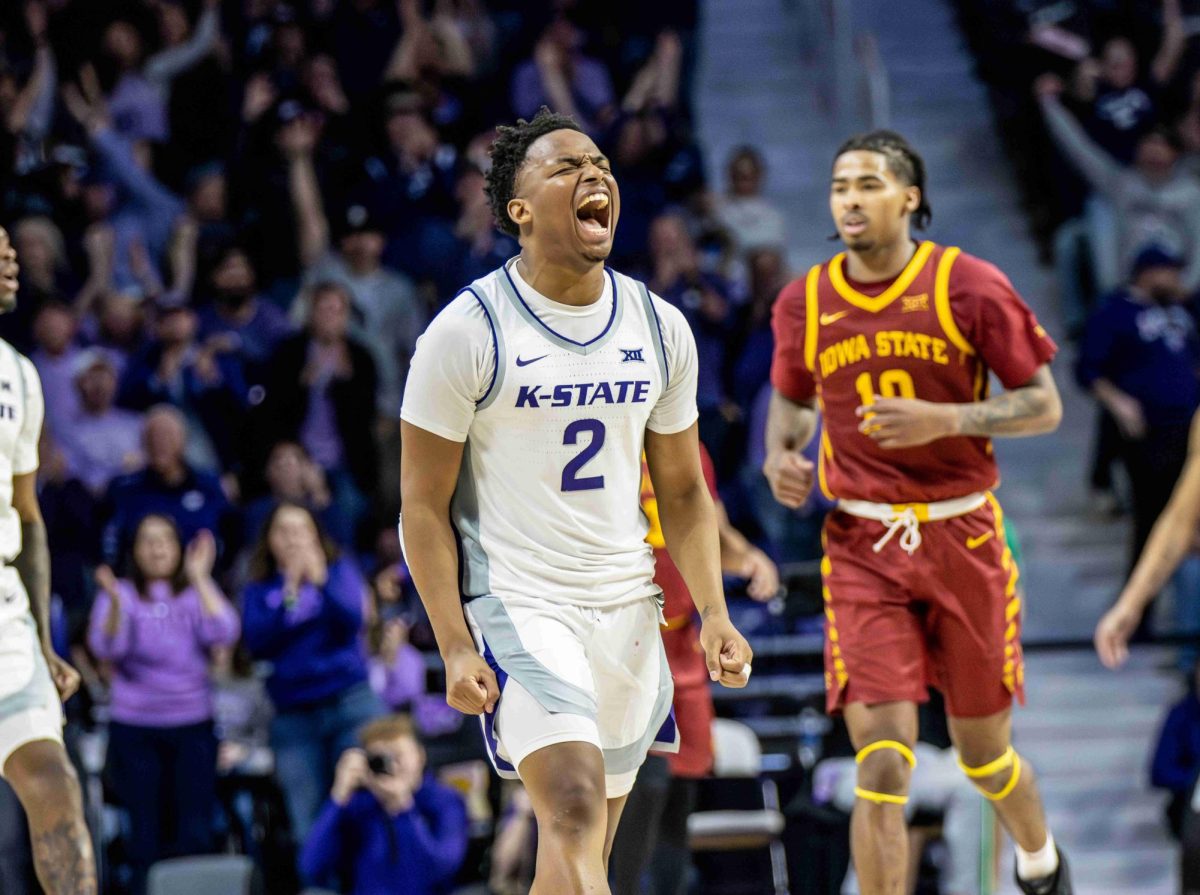 Guard Tylor Perry against Iowa State on March 9 as the Wildcats defeated the Cyclones 65-58 at Bramlage Coliseum. 